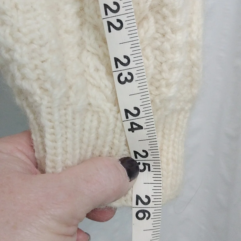 Antartex Woll Cream Cable Knit Cardigan - Picture 6 of 7